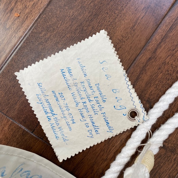 NWT Sea Bags Medium Tote Black, Blue & White - Picture 8 of 9